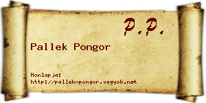 Pallek Pongor névjegykártya